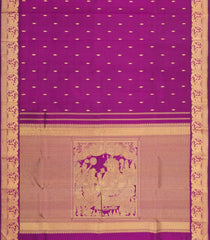 Magenta Handloom Silk Saree With Darbar Krishna Pallu-KA16413