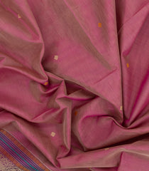 Peach Handloom Silk Cotton Saree With Buttas-SC4313