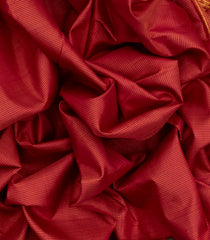 Crimson Handloom Kanchipuram 9 Yards Silk Saree With Zari Stripes