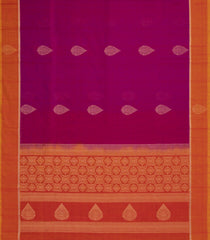 Pink Handloom Silk Cotton Saree With Buttas & Contrast Border-SC4535