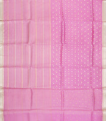 BubbleGum Pink Woven Pure Organza Silk Saree With Stripes-KS1122