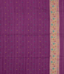 Dark Purple Woven Art Dupion Saree With Meena Floral Border-BL5895