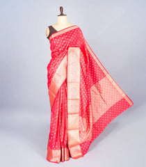 Peach Woven Art Tussar Silk Saree With Floral Motifs-BL4622
