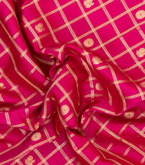 Pink Handloom Kanchipuram Silk Saree With Zari Checks & Buttas-KA16333
