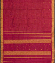 Crimson Handloom Kanchipuram Silk Saree With Checks & Buttas-KA14705