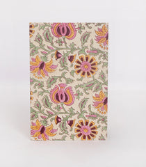 Cream 9 X 6 Inch Bagru Dabu Block Printed 96 Page Handmade Notebook-ACS1016
