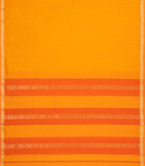 Turmeric Yellow Handloom Maheswari Silk Cotton Saree With Zari Border-SC4159