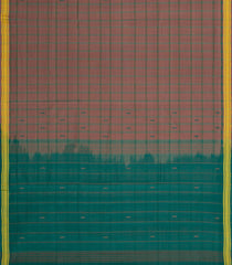Brown Woven Kadappa Cotton Saree With Checks-KN0767