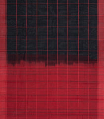 Black Handloom Rasipuram Cotton Saree With Checks-RA2586