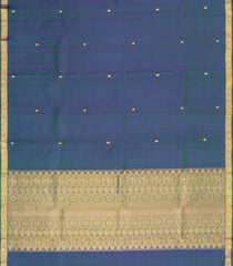 Steel Blue Handloom Kanchipuram Silk Saree With Zari Buttas-KA15253