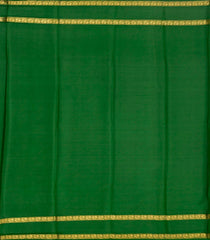 Maroon Mysore Crepe Silk Saree With Contrast Green Border