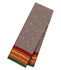 Grey Handloom Gadwal Silk Cotton Saree With Buttas -GA0281