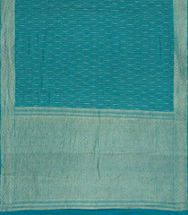Cyan Mysore Crepe Silk Saree With Zari Stripes-MS3117