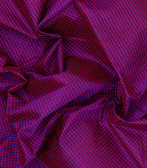 Purple Handloom Korvai Silk Cotton Saree With Checks & Contrast Border-SC4512