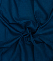 Blue Printed Synthetic Dupion Saree With Temple Border & Jhalar-SY0090