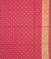 Peach Woven Art Dupion Tissue Saree With Tie & Dye Motifs-BL5868