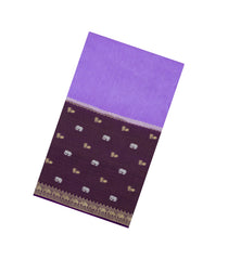 Lavender Woven Blended Viscose Saree With Buttas-BL5694