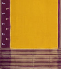 Mustard Woven Blended Viscose Saree With Contrast Border-BL5596