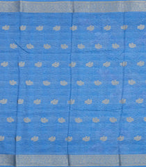 Light Blue Printed Synthetic Dola Silk Saree With Zari Butta & Border-SY0278