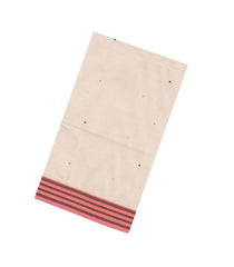 Taupe Handloom Village Cotton Saree With Buttas-VC1611
