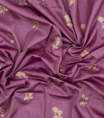 Lilac Woven Art Dupion Saree With Floral Buttas-BL5958