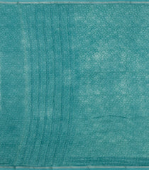 Turquoise Printed Chanderi Cotton Saree With Zari Border-CC1635