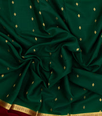 Dark Green Woven Mysore Silk Saree With Contrast Zari Border-MS3488