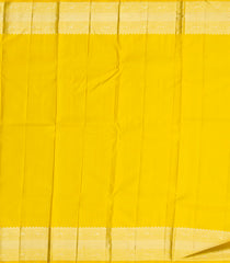 Yellow Handloom Kanchipuram Silk Saree With Floral Vine Motifs-KA12832
