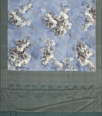 Grey Woven Art Tussar Saree With Printed Floral Motifs-BL3963