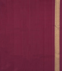 Bottle Green & Crimson Handloom Korvai Kanchipuram Rising Border Silk Saree-KA15898