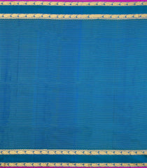 Blue Handloom Kanchipuram Silk Saree With Zari Checks-KA15712