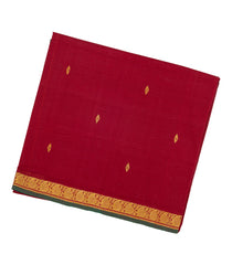 Crimson Woven Kadapa Cotton Saree With Buttas & Zari Border-KN0682