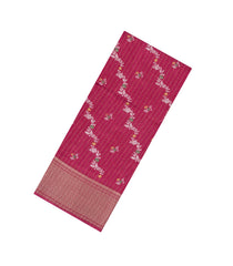 Crimson Printed Synthetic Dola Silk Saree With Motifs & Zari Stripes-SY0435