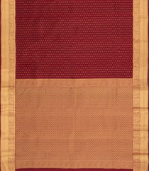 Maroon Handloom Soft Silk Saree With Floral Motifs & Zari Border-SO4396