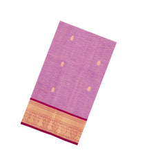 BubbleGum Pink Handloom Silk Cotton Saree With Gandaberunda Buttas-SC3964