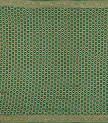 Green Handloom Banarasi Khaddi Georgette Silk Saree With Floral Motifs-BE1816