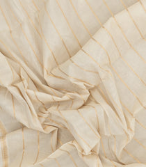 Off White Handloom Kanchi Cotton Saree With Veldhari Stripes-KC1856