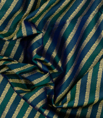 Teal Handloom Korvai Kanchipuram Silk Saree With Floral Zari Motifs-KA15311