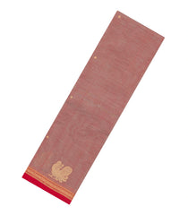 Dusty Pink Handloom Kanchi Cotton Saree With Annam Motifs-KC1678
