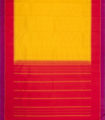 Mustard Handloom Korvai Kanchipuram Silk Saree With Silk Stripes-KA16090