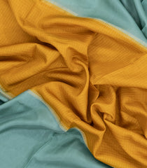 Mustard Woven Blended Viscose Saree With Contrast Border-BL5585
