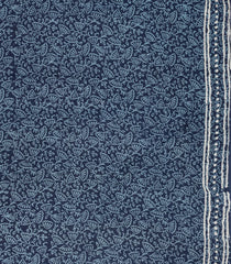 Steel Blue Woven Jaipur Cotton Saree With Printed Floral Motifs-JC1423