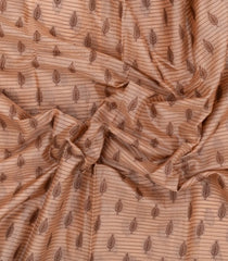 Light Peach Woven Tussar Silk Saree With Floral Motifs-TU3147