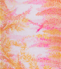 Pink Printed Synthetic Linen Saree With Abstract Motifs-SY0158