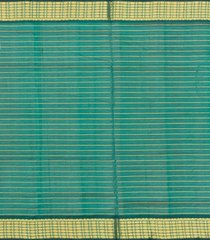 Dark Green Handloom Silk Cotton Saree With Beldari Stripes-SC3717