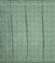 Dark Green Woven Tussar Silk Saree With Meena Floral Border-TU2980