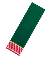 Dark Green Woven Mysore Silk Saree With Contrast Border-MS3849