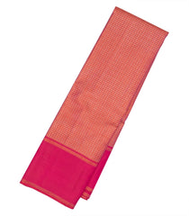 Orange Handloom Kanchipuram Silk Saree With Checks-KA12309