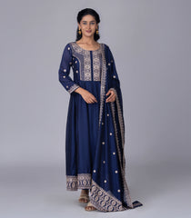 Navy Blue Festive Embroidered Anarkali Se-RC5600