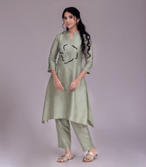Pastel Green Embroidered Co-Ord Set-CO5006
